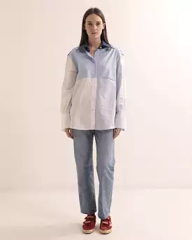 AGATA SHIRT / BLUE DENIM PATCHES