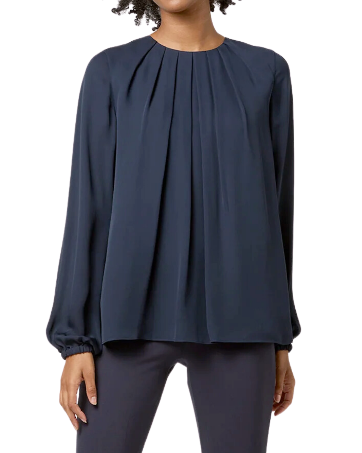 Alex Long Sleeve Blouse (Navy)