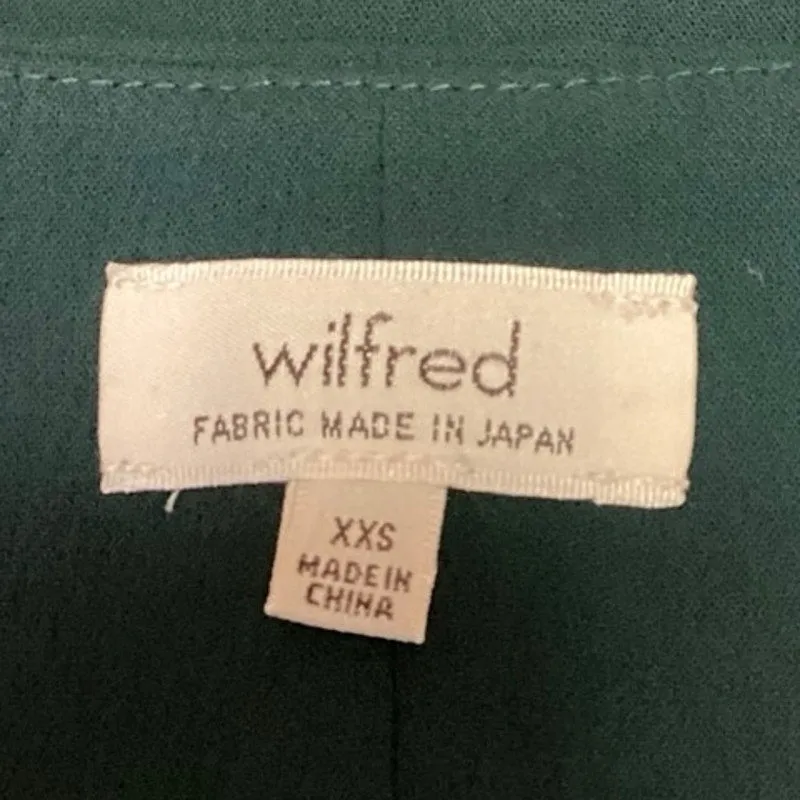 Aritzia Wilfred Women's Green Sleeveless Round Neck Blouses Shirts Tops Size XXS