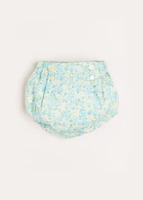 Avery Floral Print Button Detail Bloomers in Green (3mths-2yrs)