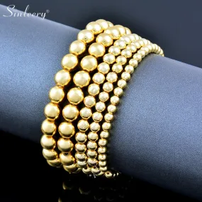 Ball Bangle Gold Color Round Beads Bracelets