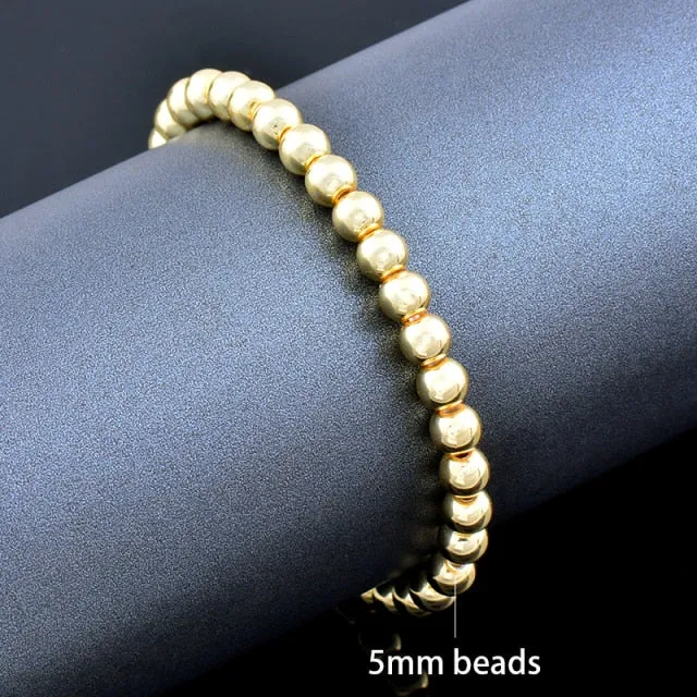 Ball Bangle Gold Color Round Beads Bracelets