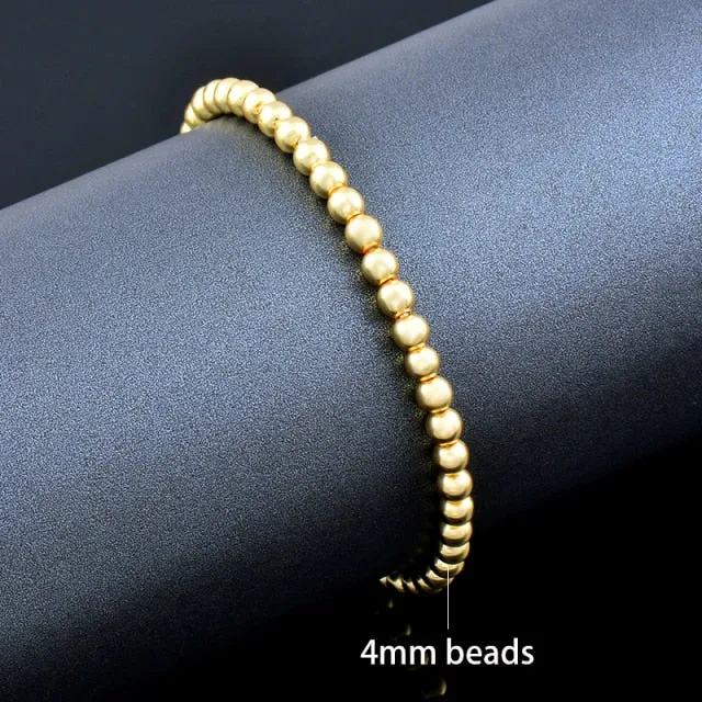 Ball Bangle Gold Color Round Beads Bracelets