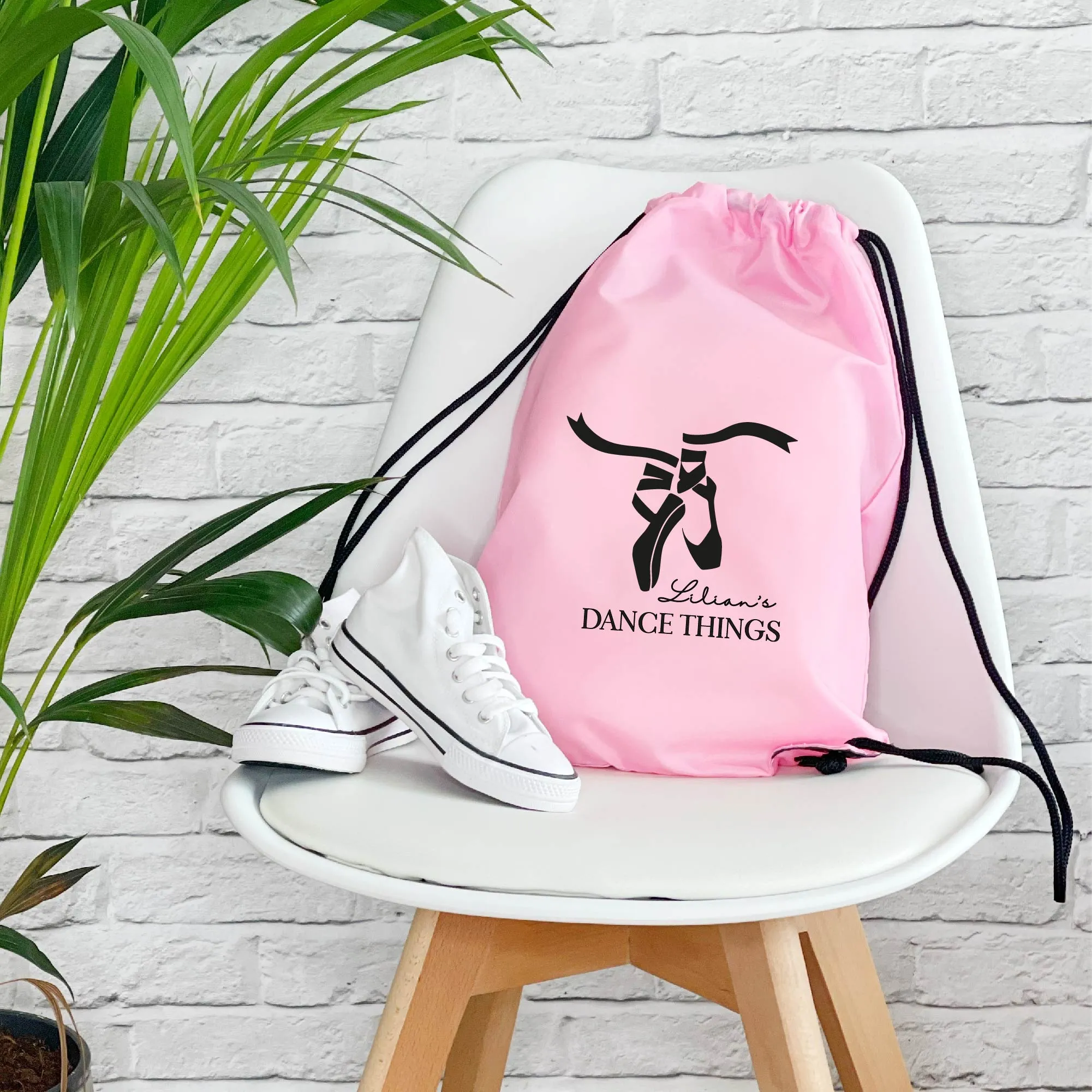 Ballet Shoes Personalised Drawstring Dance Bag