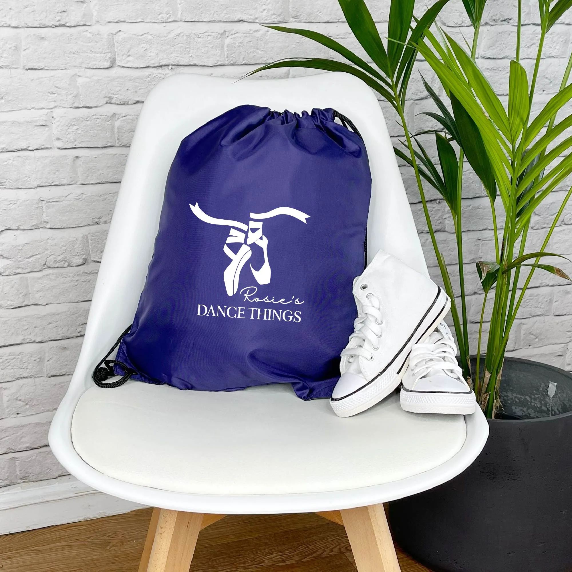 Ballet Shoes Personalised Drawstring Dance Bag