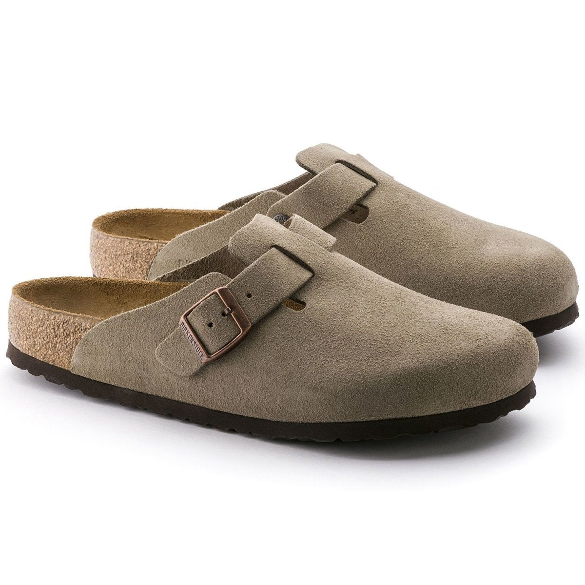 Birkenstock Men's Boston Soft Footbed Taupe Suede