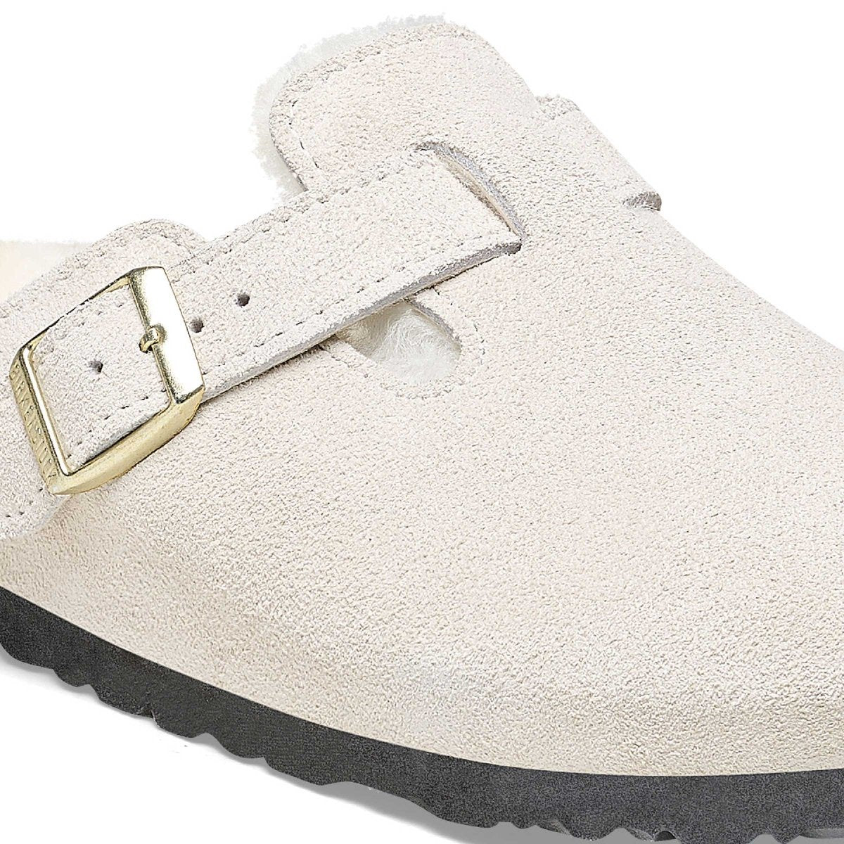 Birkenstock Women's Boston Shearling Antique White Suede