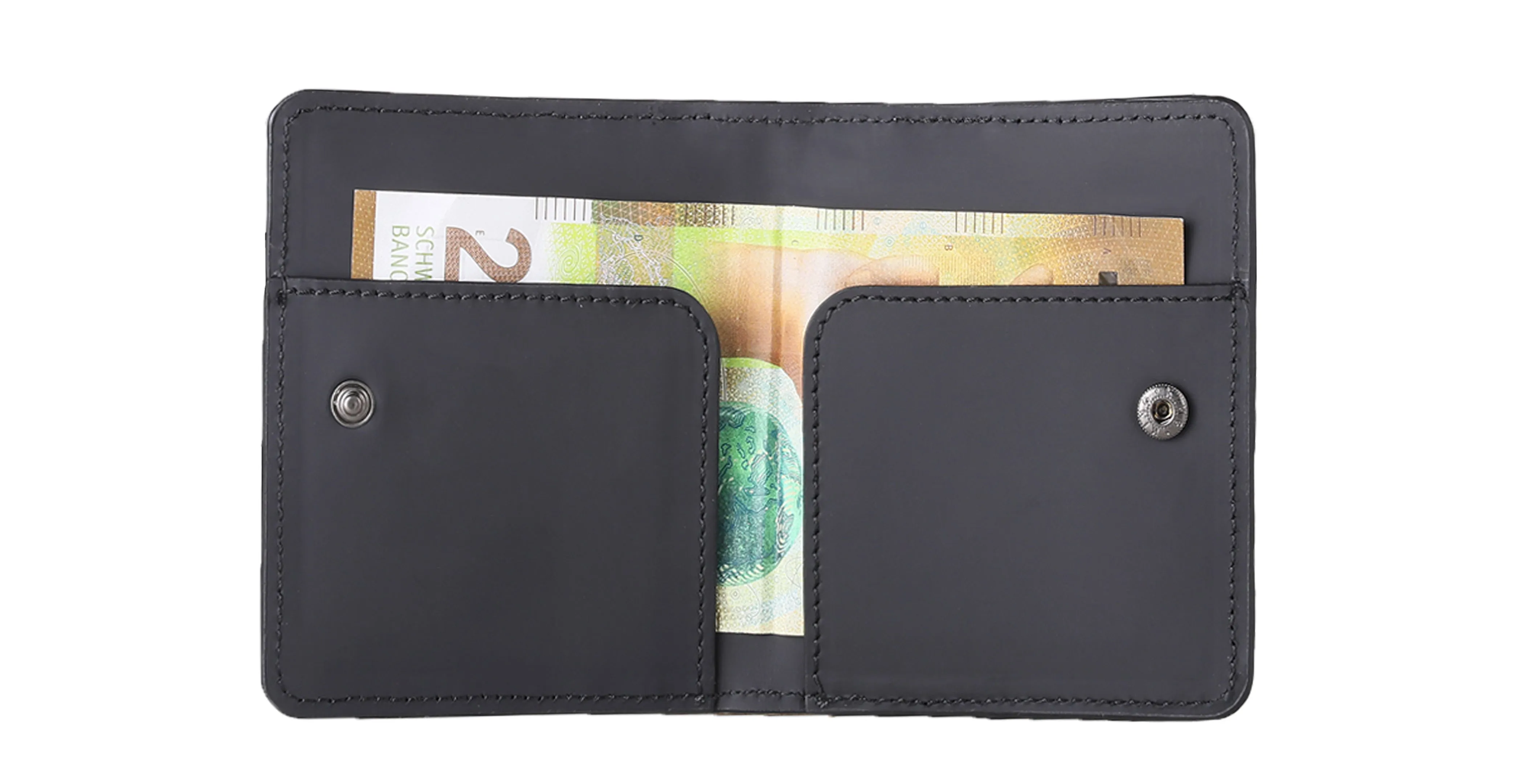 BNJ FLAP WALLET BLACK MATT CROCODILE  CALFSKIN