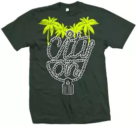 City On Lock - Volt on Dark Emerald Green T-Shirt