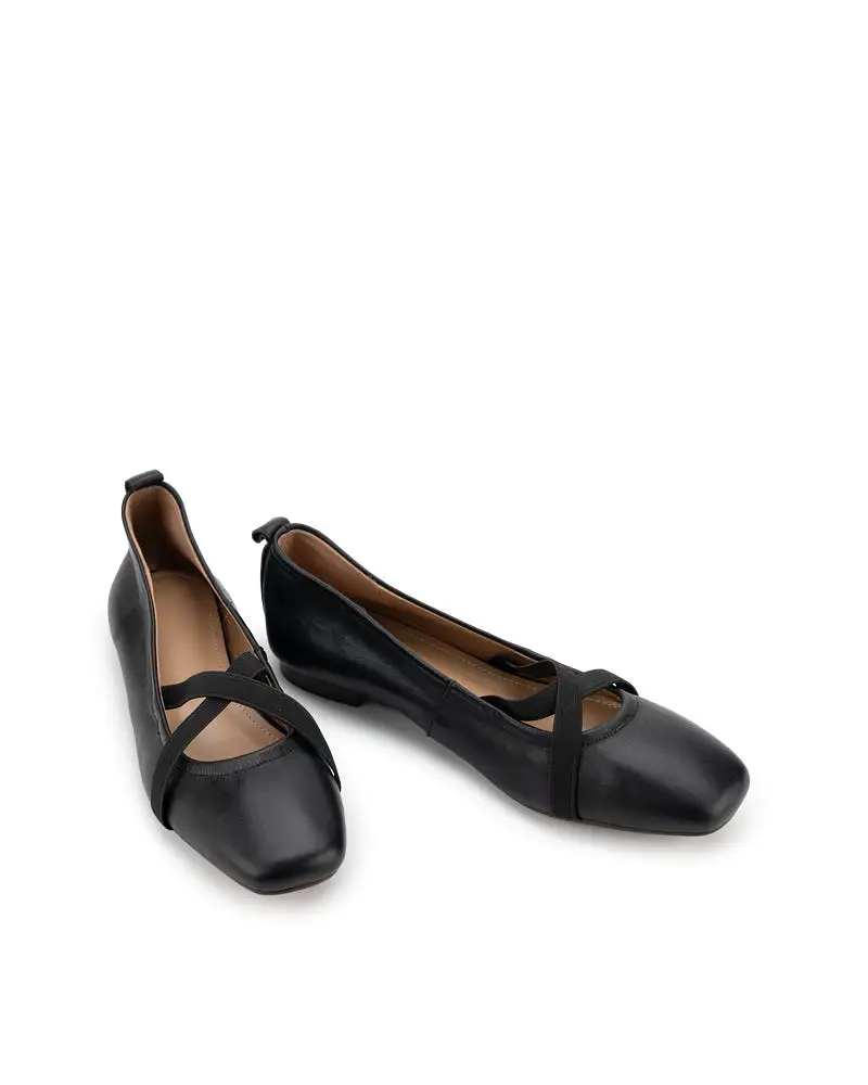 Crossover Straps Slip On Walking Ballet Flats