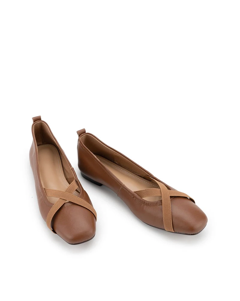 Crossover Straps Slip On Walking Ballet Flats