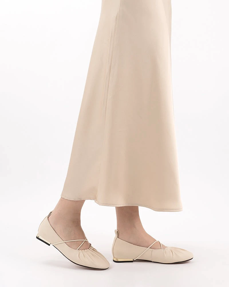 Crossover Straps Slip On Walking Ballet Flats