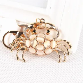 Cute Women's Crab Opals Crystal Charm Hand-Bag Pendant & Key Chain