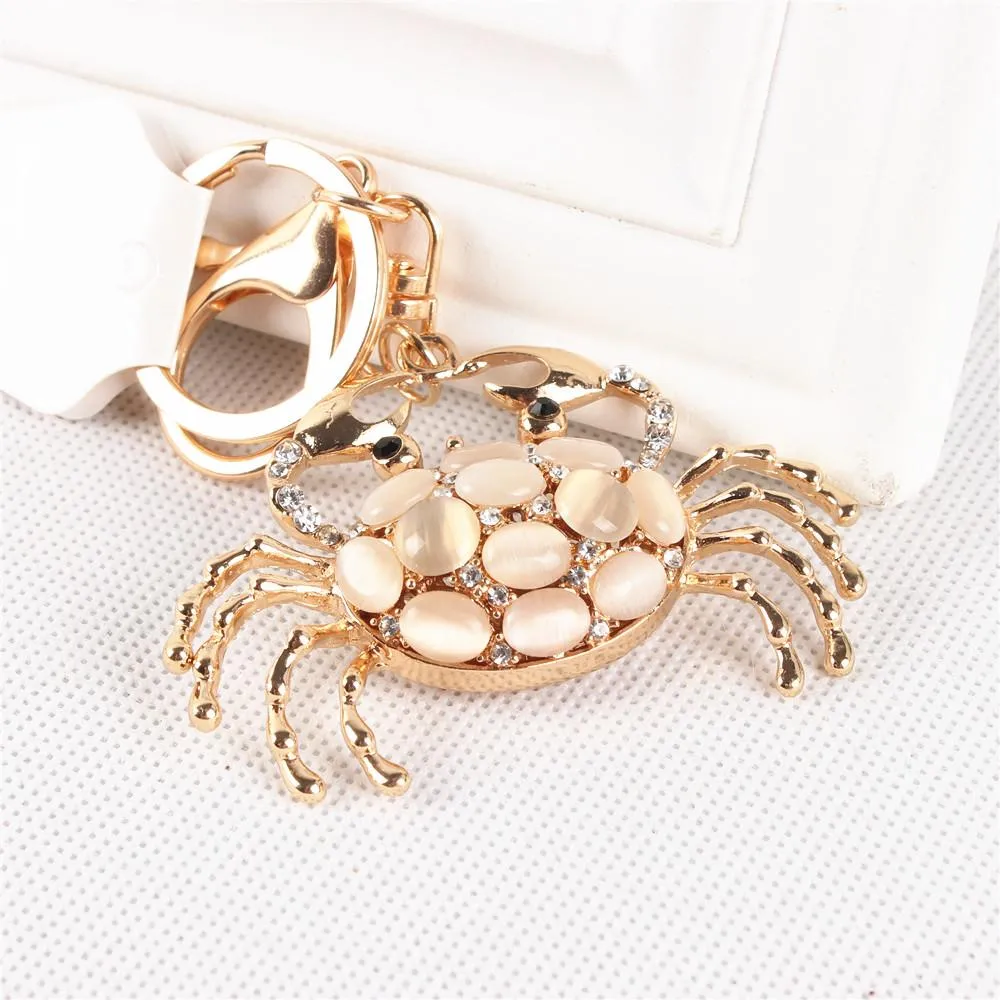 Cute Women's Crab Opals Crystal Charm Hand-Bag Pendant & Key Chain