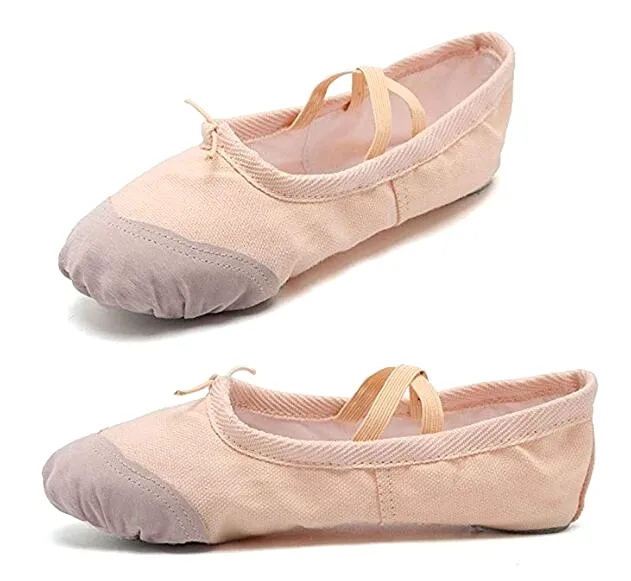 DoGeek Ballet Shoes Ballet Flats Women Ballet Pumps Slippers Pilates Shoes Yoga Shoes Dance Shoe Gymnastics Split Soft Canvas Fl