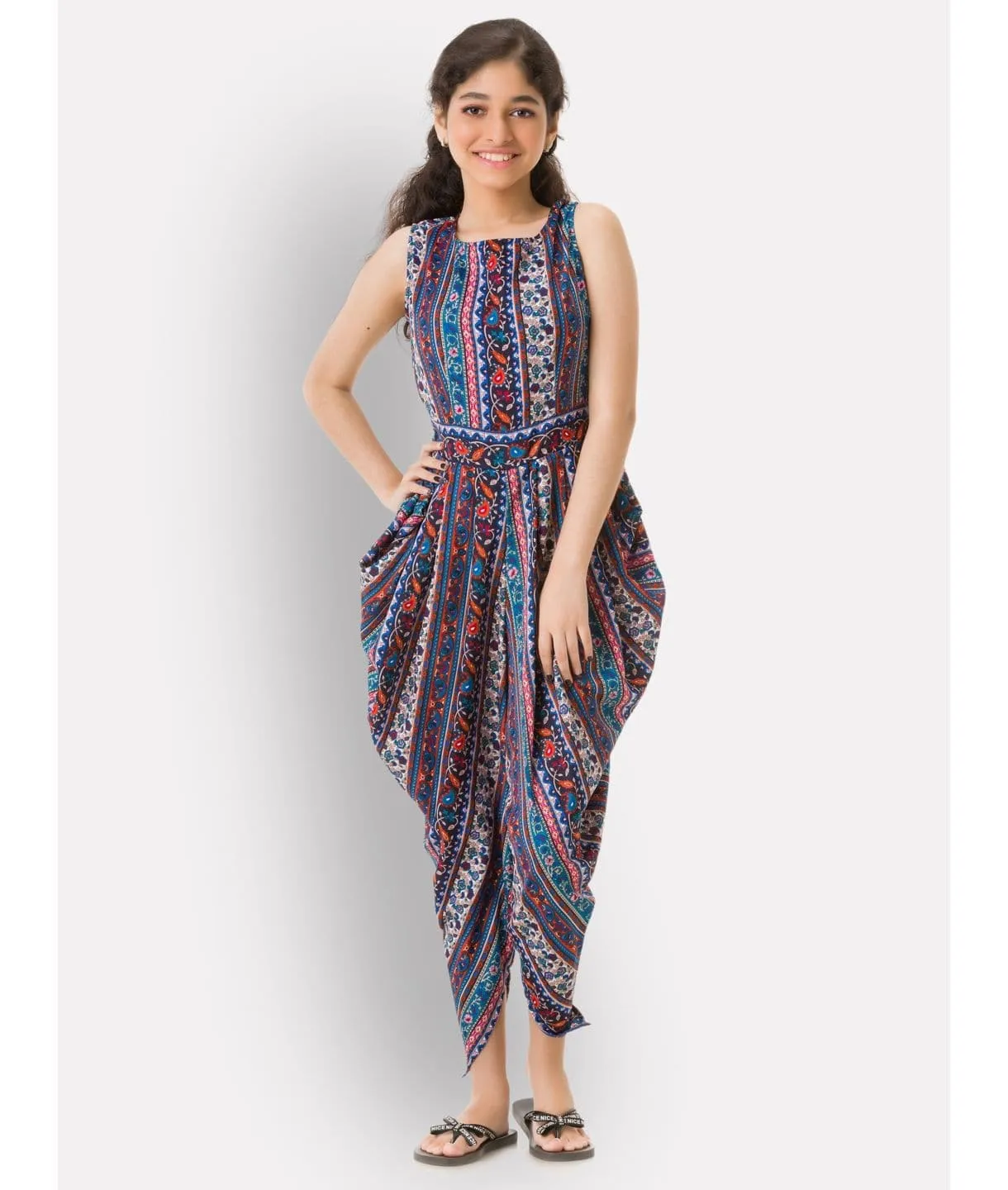 Elasticated Dhoti Jumpsuit for Girls