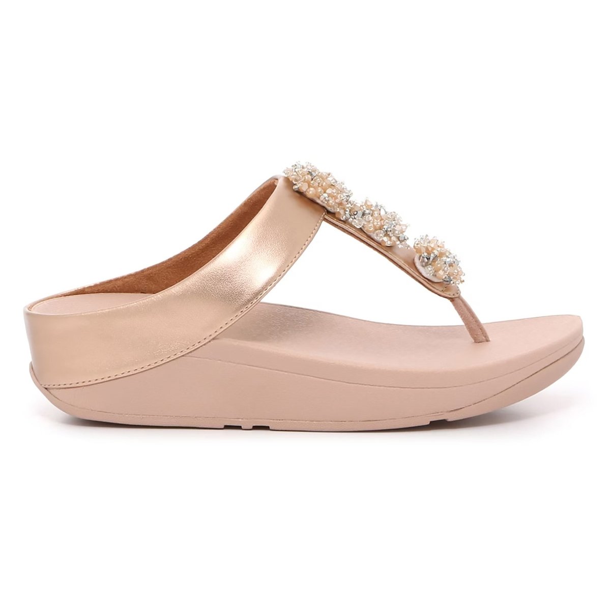 FitFlop Women's Rumba Beaded Rose Gold Thong