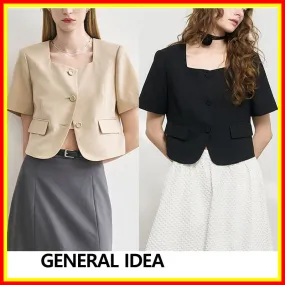 GENERAL IDEA  |Street Style Short Sleeves Shirts & Blouses