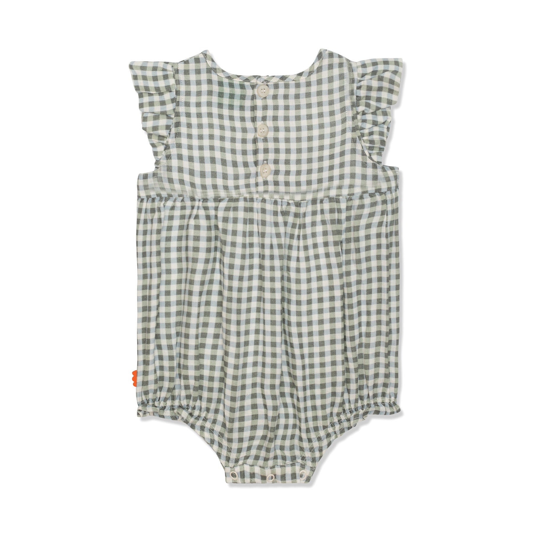 Gingham Linen Baby Girl Romper