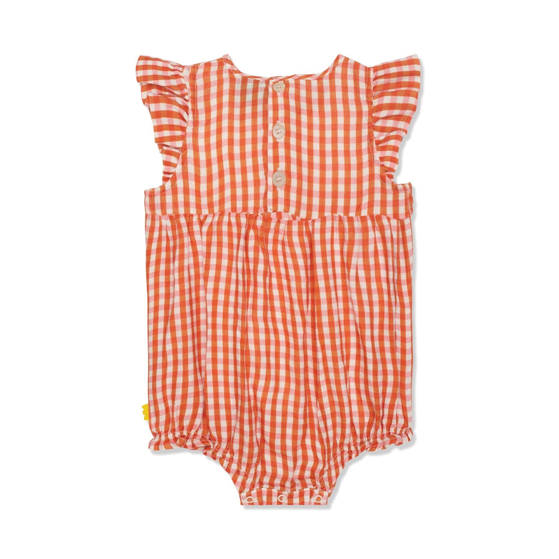 Gingham Linen Baby Girl Romper