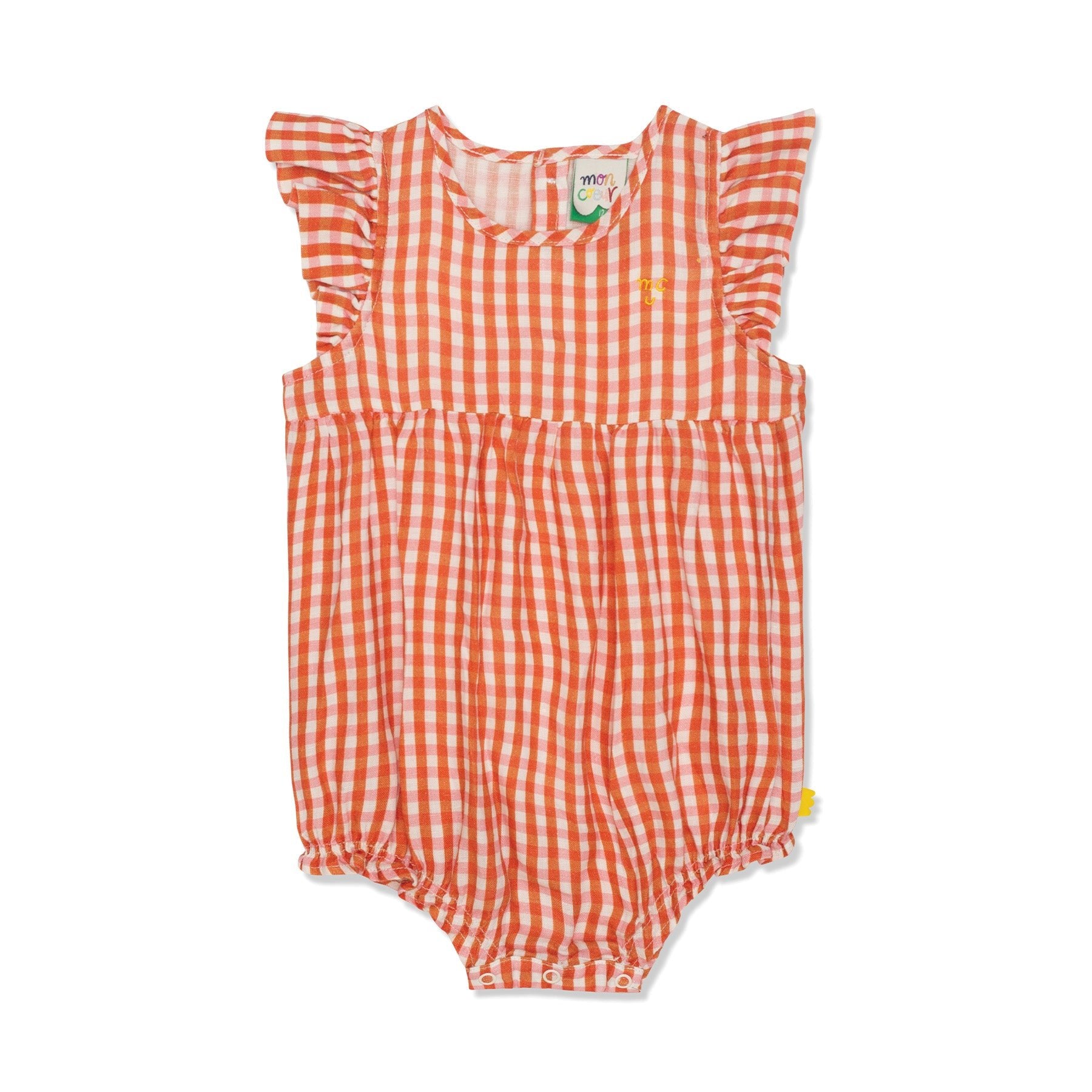 Gingham Linen Baby Girl Romper