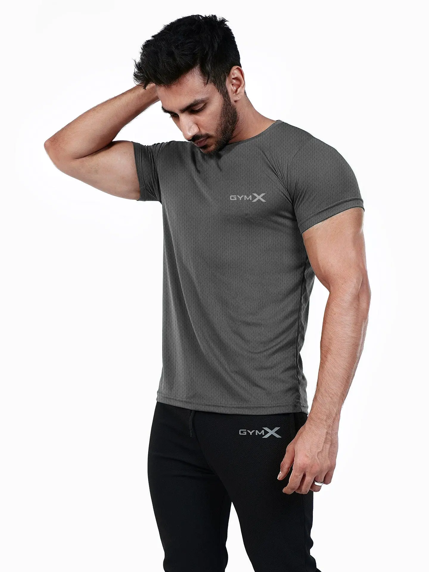 GymX Dot Mesh Tee: Grey - Sale