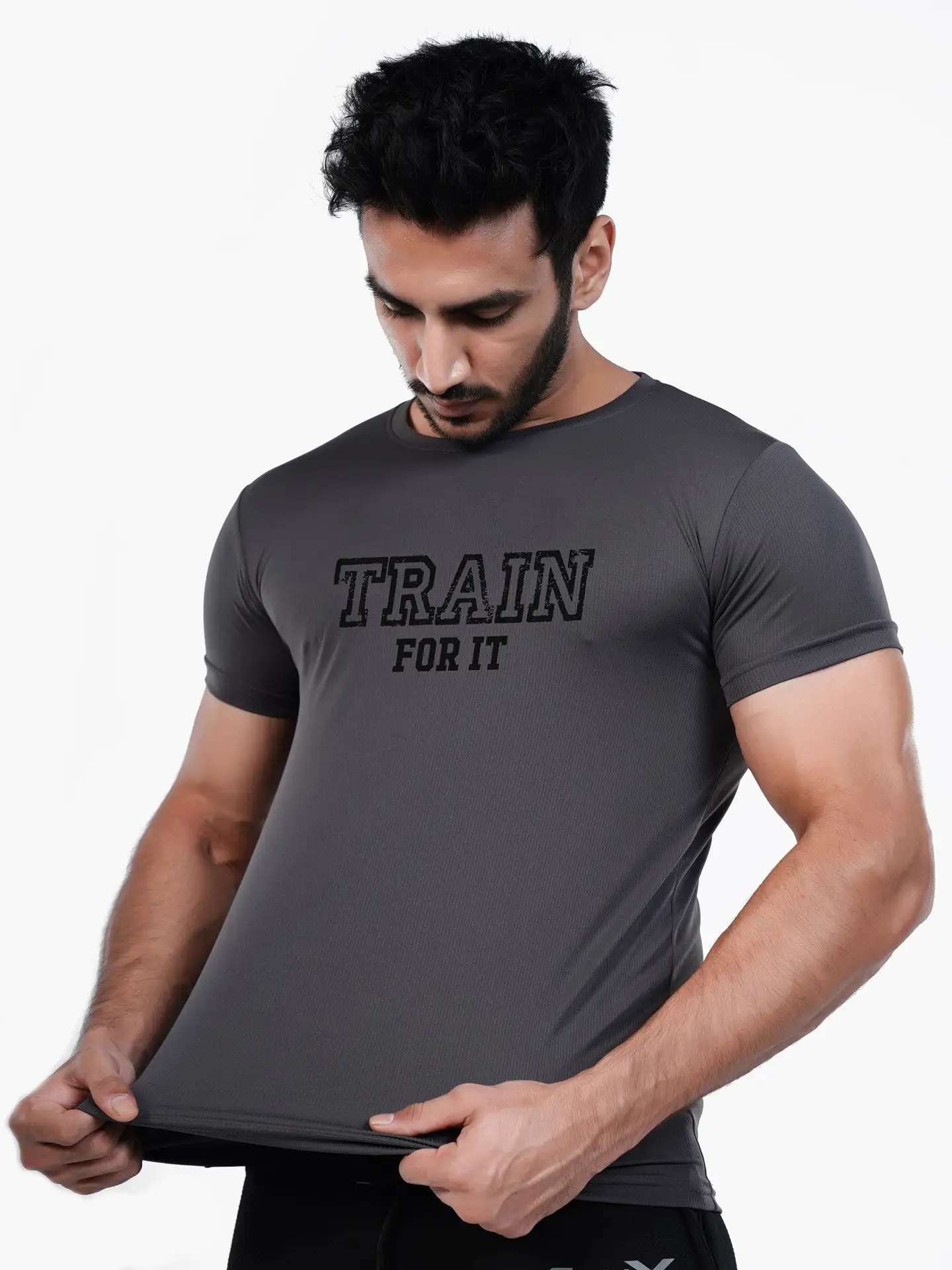 GymX Ultra Lite Grey Tee: Train For It - Sale