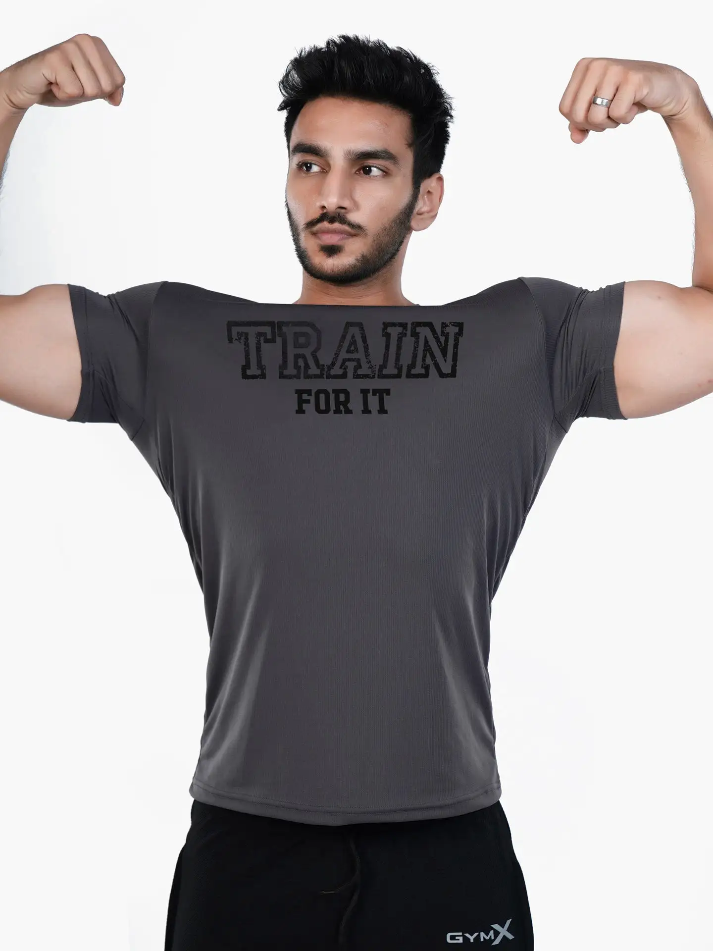 GymX Ultra Lite Grey Tee: Train For It - Sale