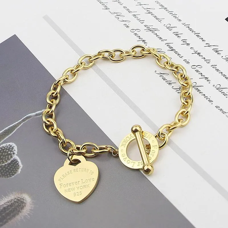 Hot Gold Chain Women's Charm Cubic Zirconia Bracelets and Heart Bangles