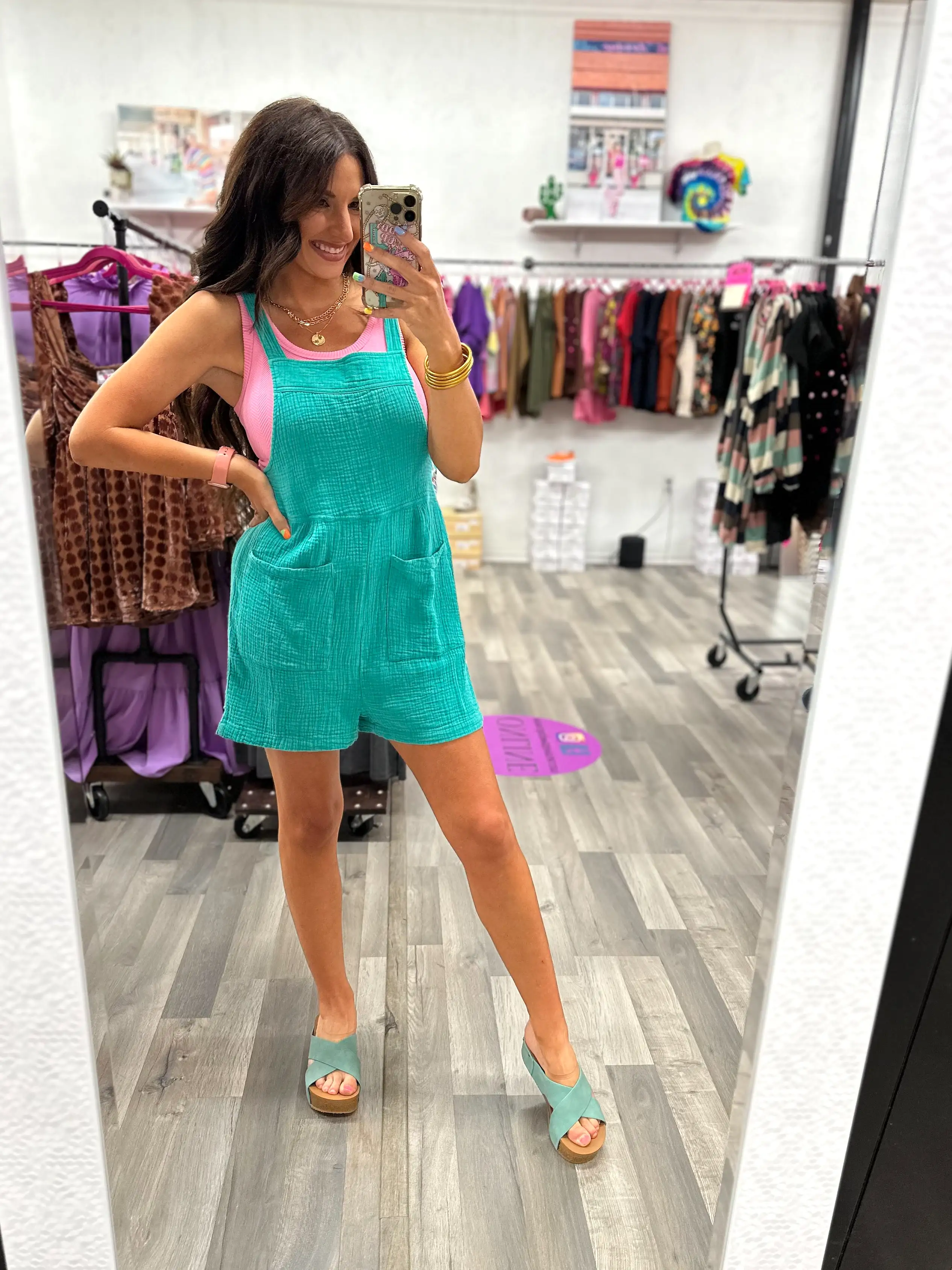 How's It Gonna Be Romper - Blue/Green