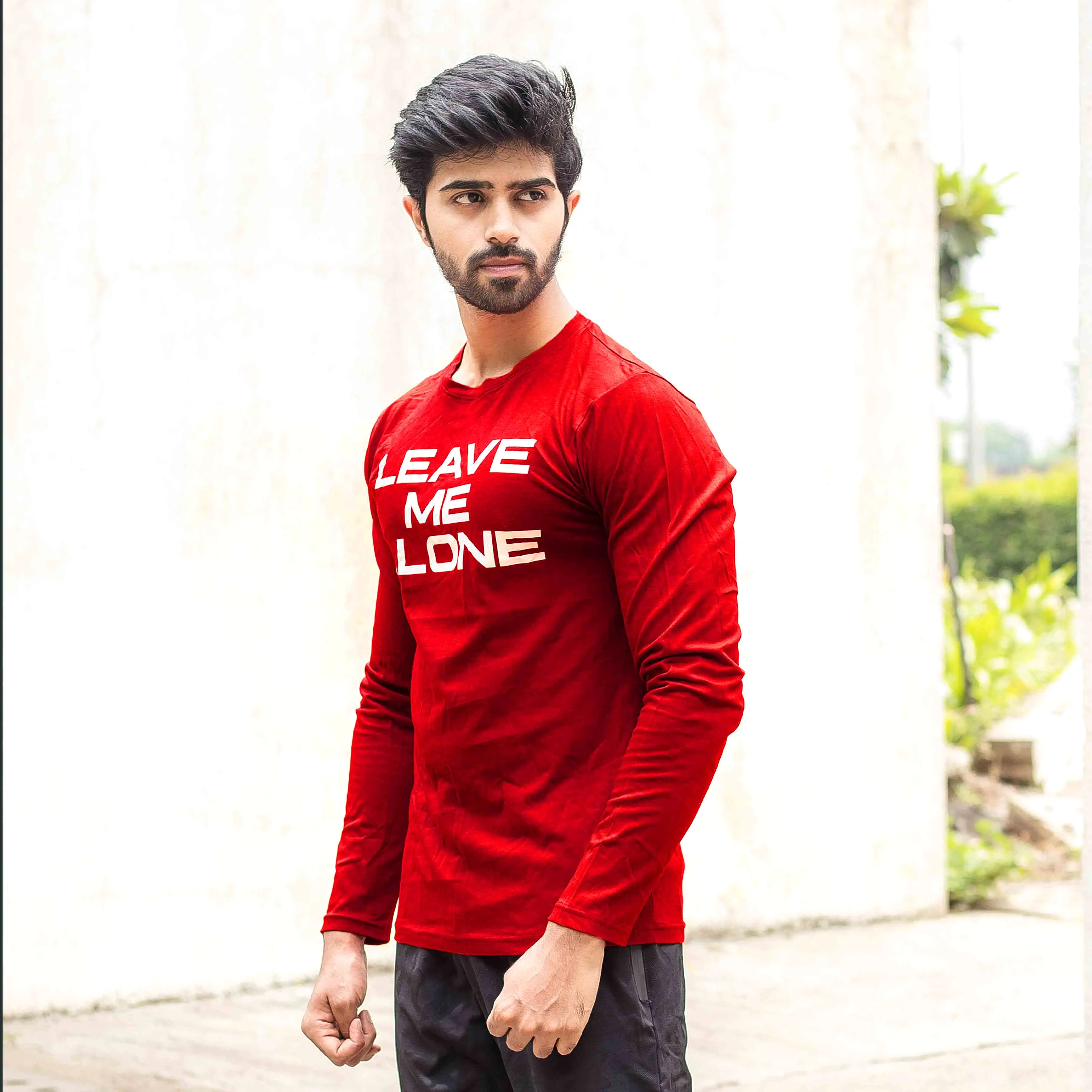 Leave Me Alone Blood Red Full Sleeve Tee- Sale