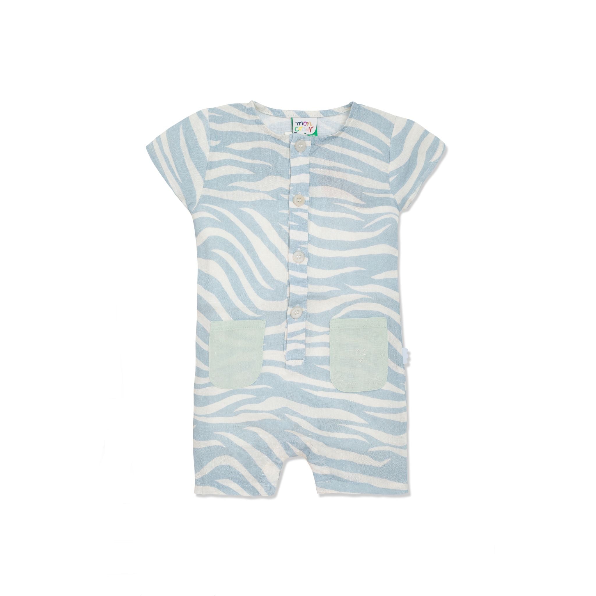 Linen Lion Baby Romper