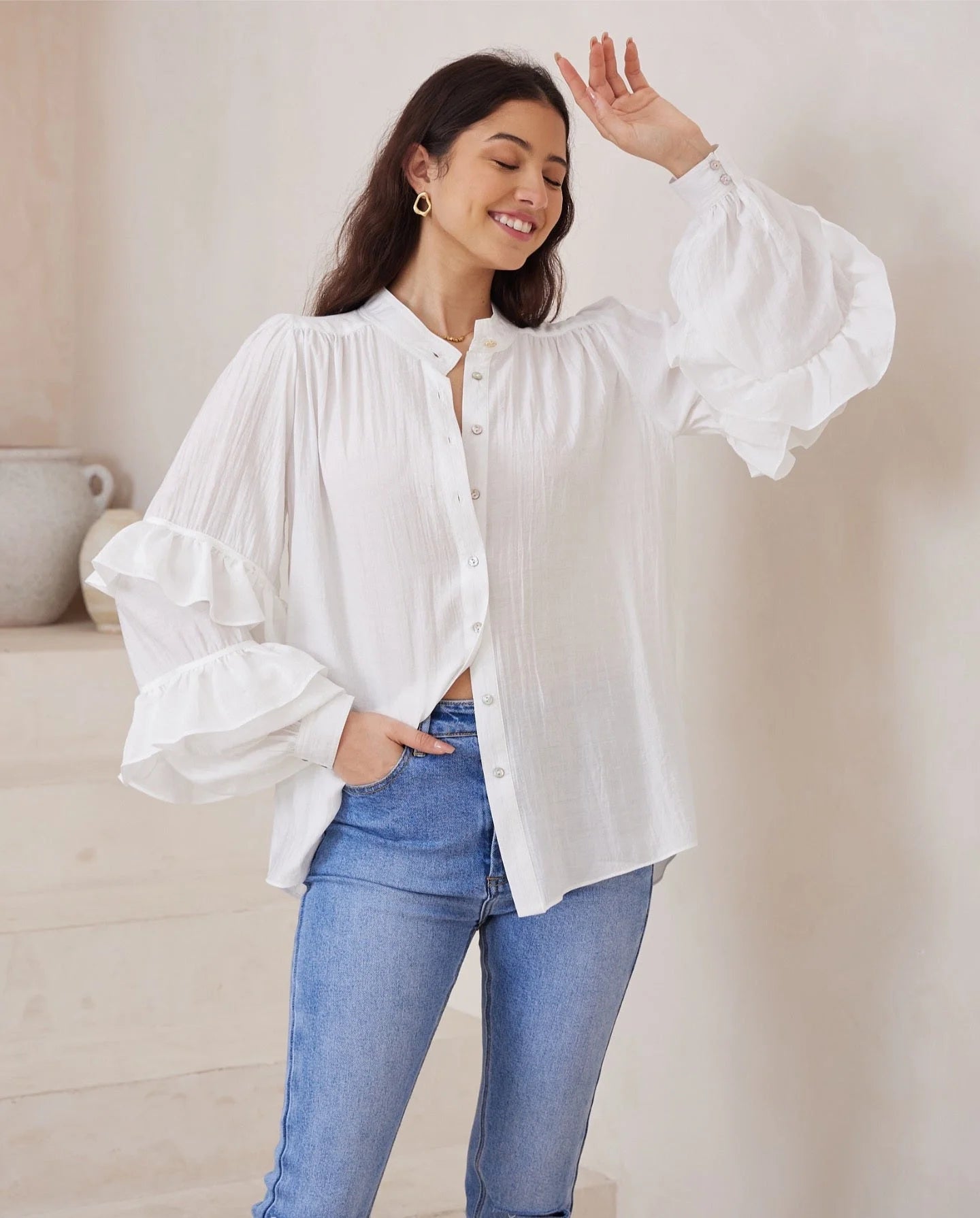 Matilda Bohemian Blouse - White