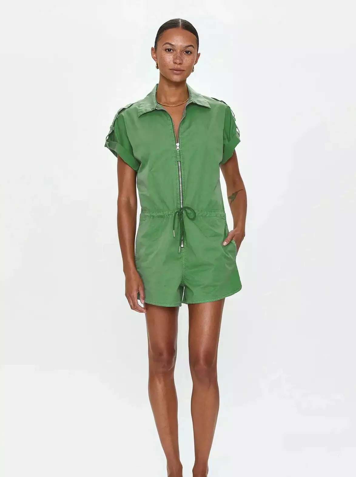 MEG ZIP FRONT ROMPER