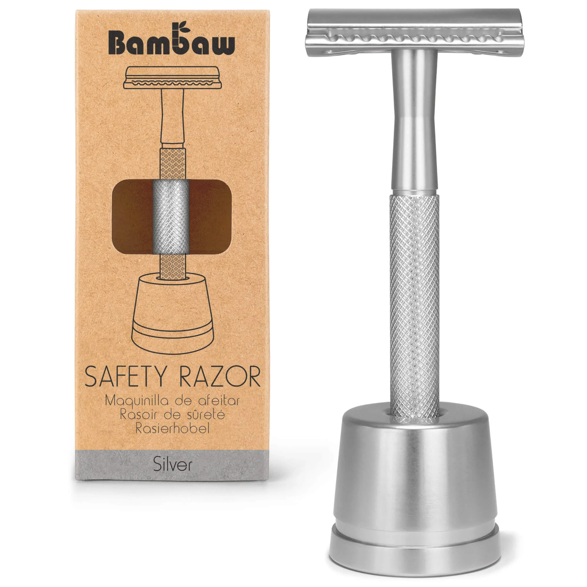 Metal Safety Razor + Stand