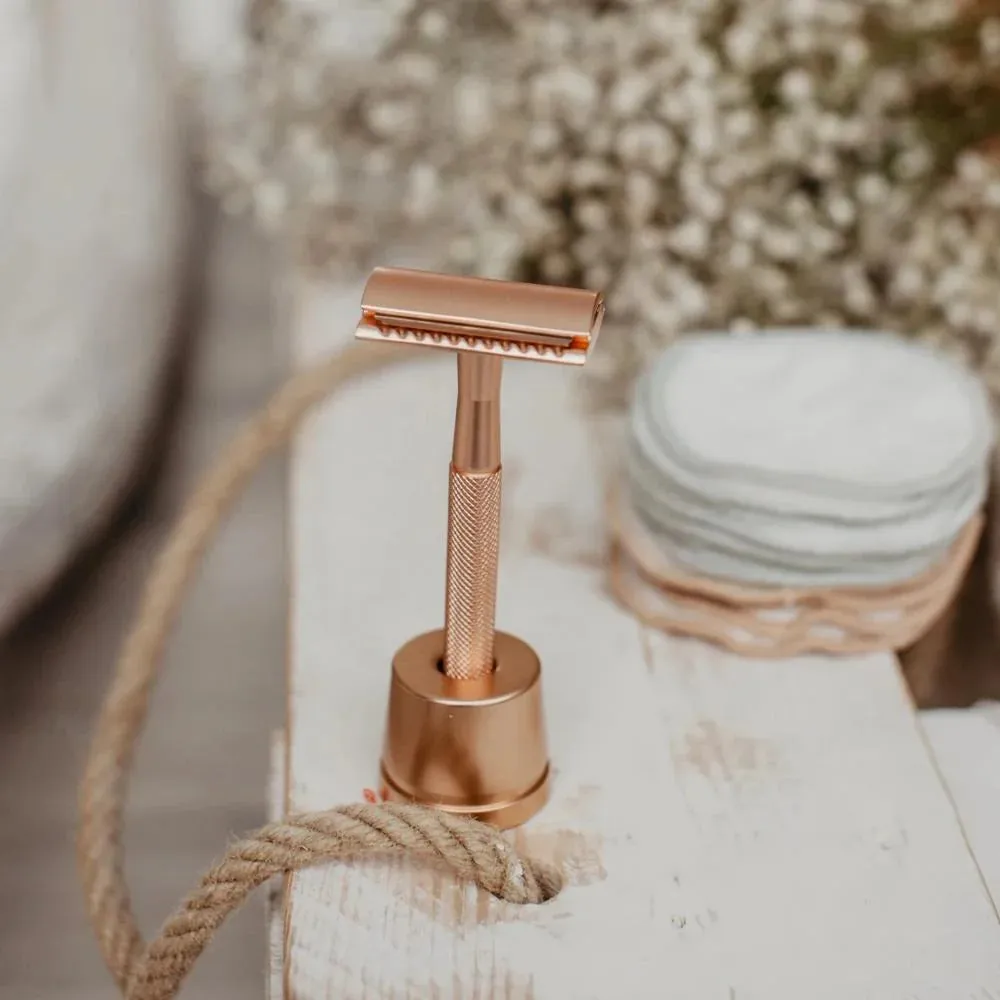 Metal Safety Razor + Stand