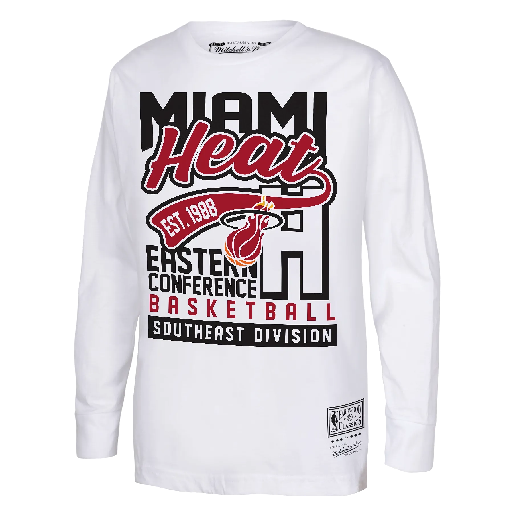 Mitchell & Ness Miami HEAT Tail Sweep Kids Long Sleeve Tee