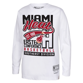 Mitchell & Ness Miami HEAT Tail Sweep Kids Long Sleeve Tee