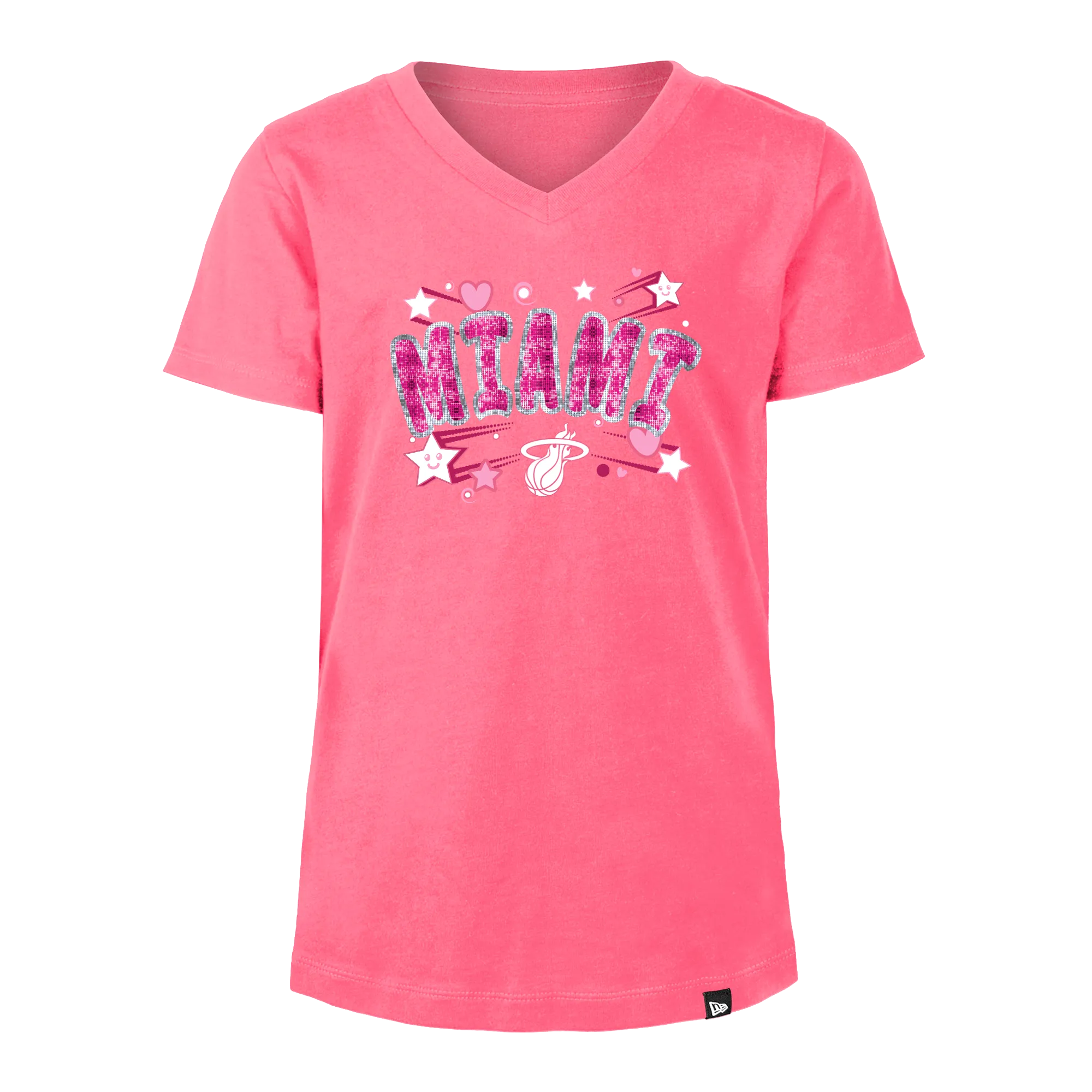 New Era Miami HEAT Sequins Girls Tee