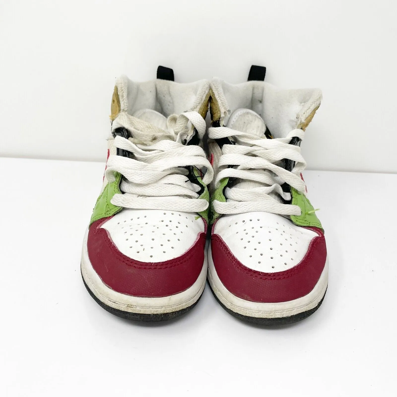 Nike Boys Air Jordan 1 Mid SE DR6958-100 White Basketball Shoes Sneakers Size 1Y