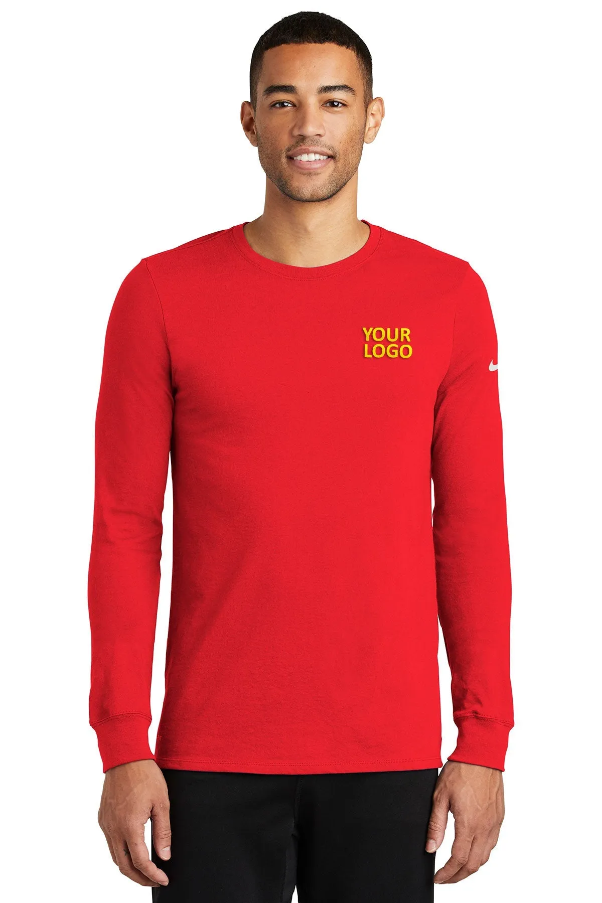 Nike Dri-FIT Long Sleeve Custom Tees, University Red