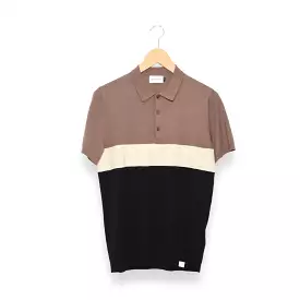 Nowadays Knitted Silk Structure Polo brown lentil