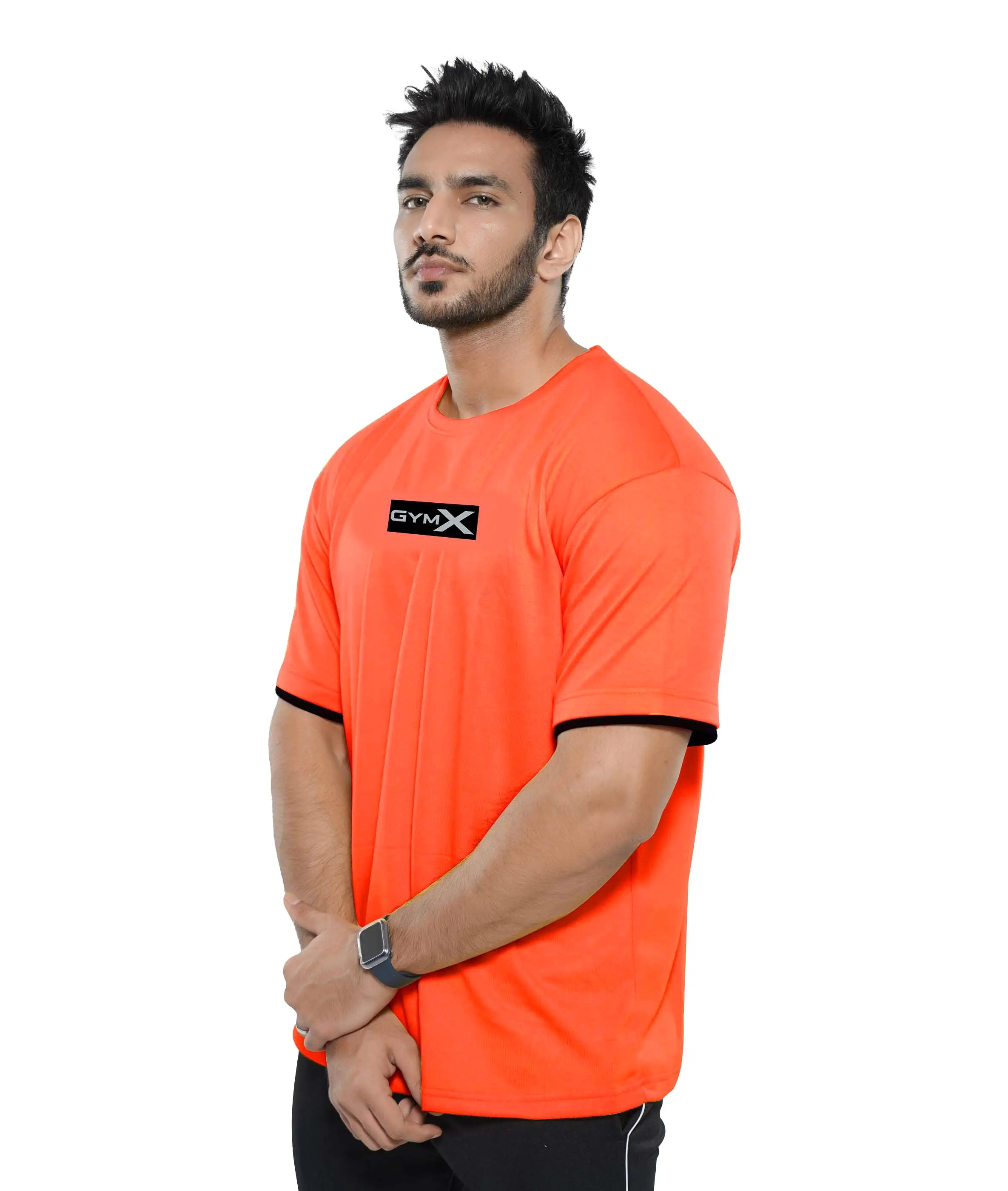 Oversized GymX Tee: Neon Orange