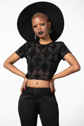 Petra Mesh Crop w/ Crosses