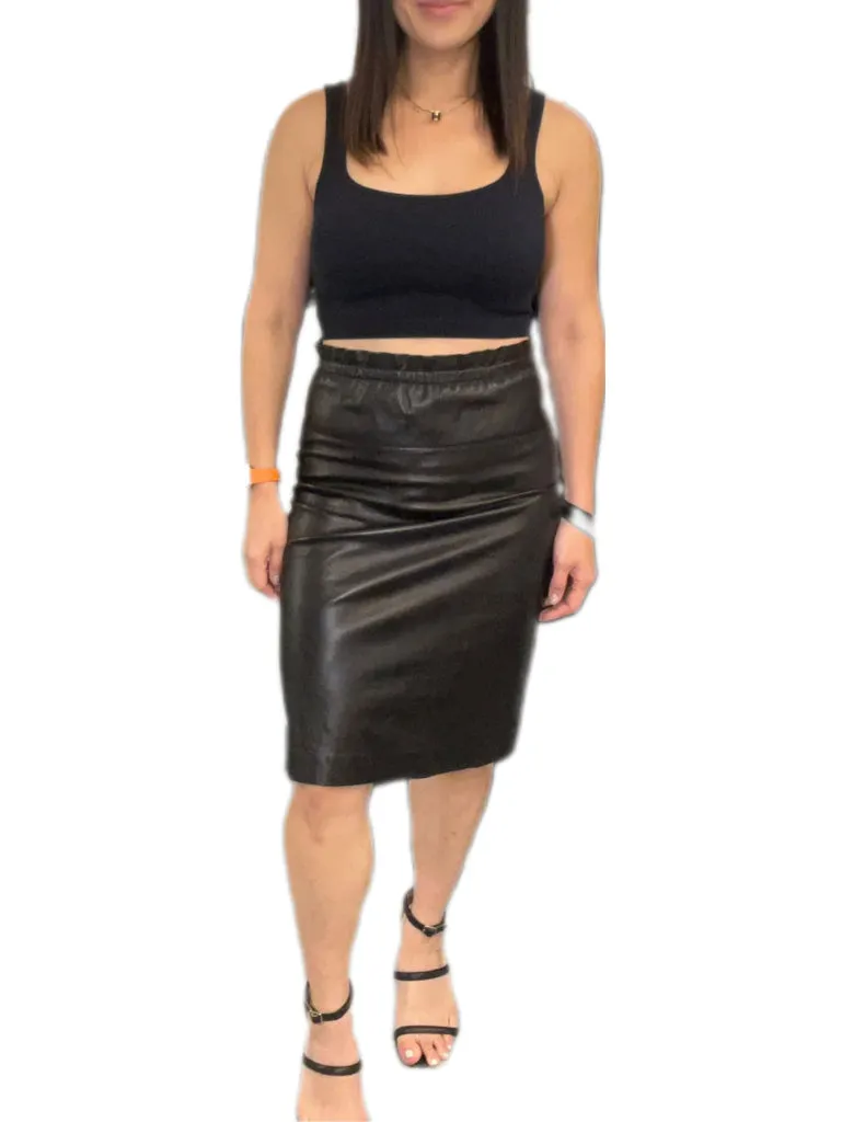 Phillip Lim Elasticated Waist Leather Skirt - size US6