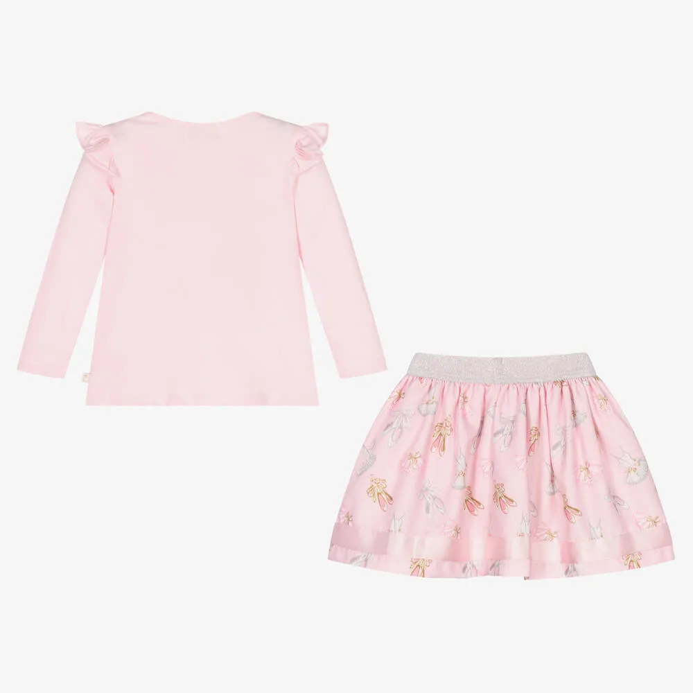 Pink Ballet Shoes Skirt Set 