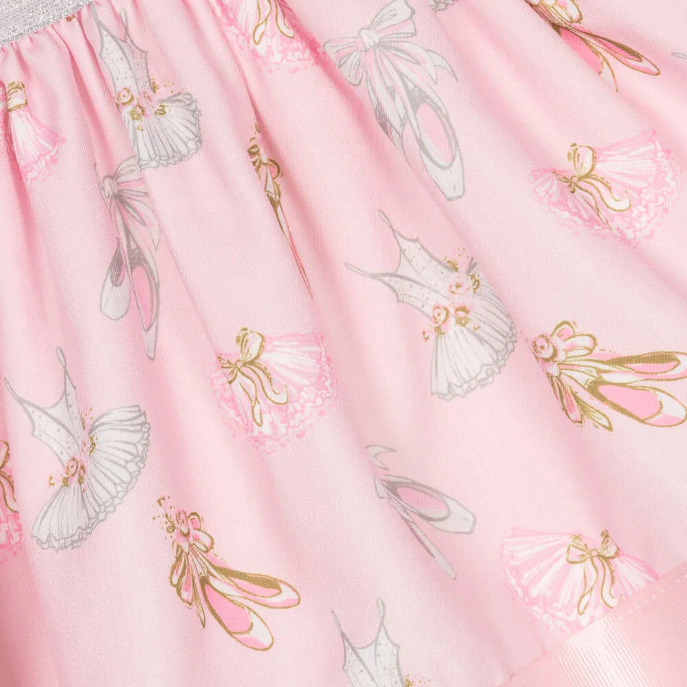 Pink Ballet Shoes Skirt Set 