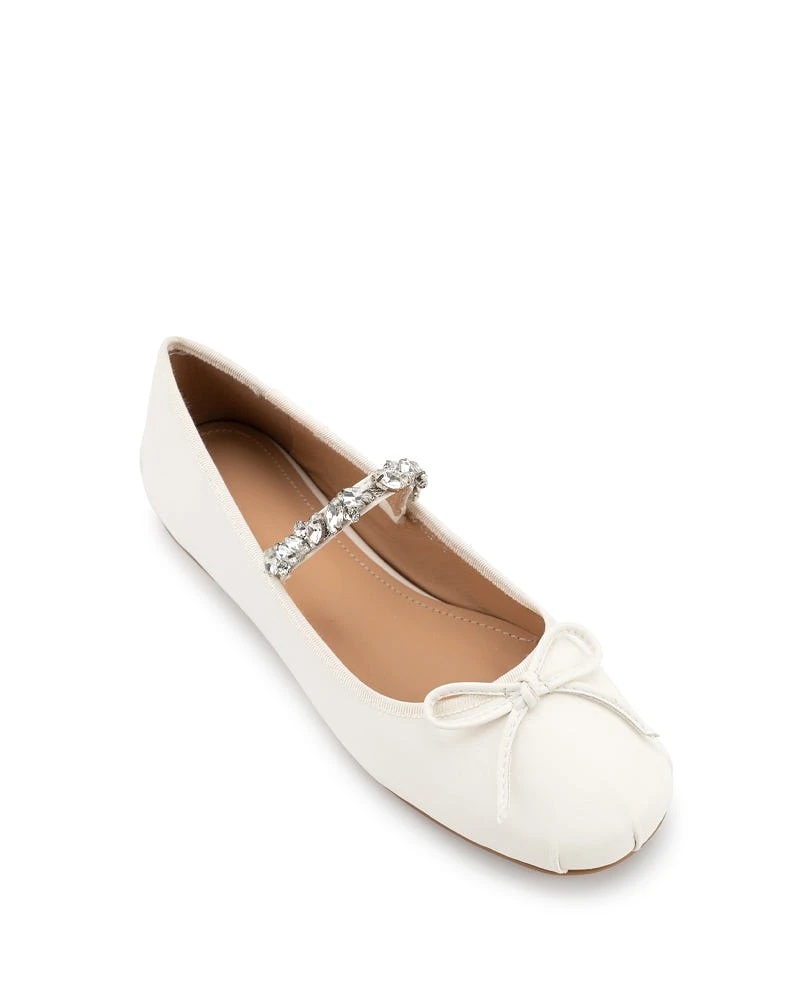 Rhinestone Straps Bowknot Solid  Ballet Flats