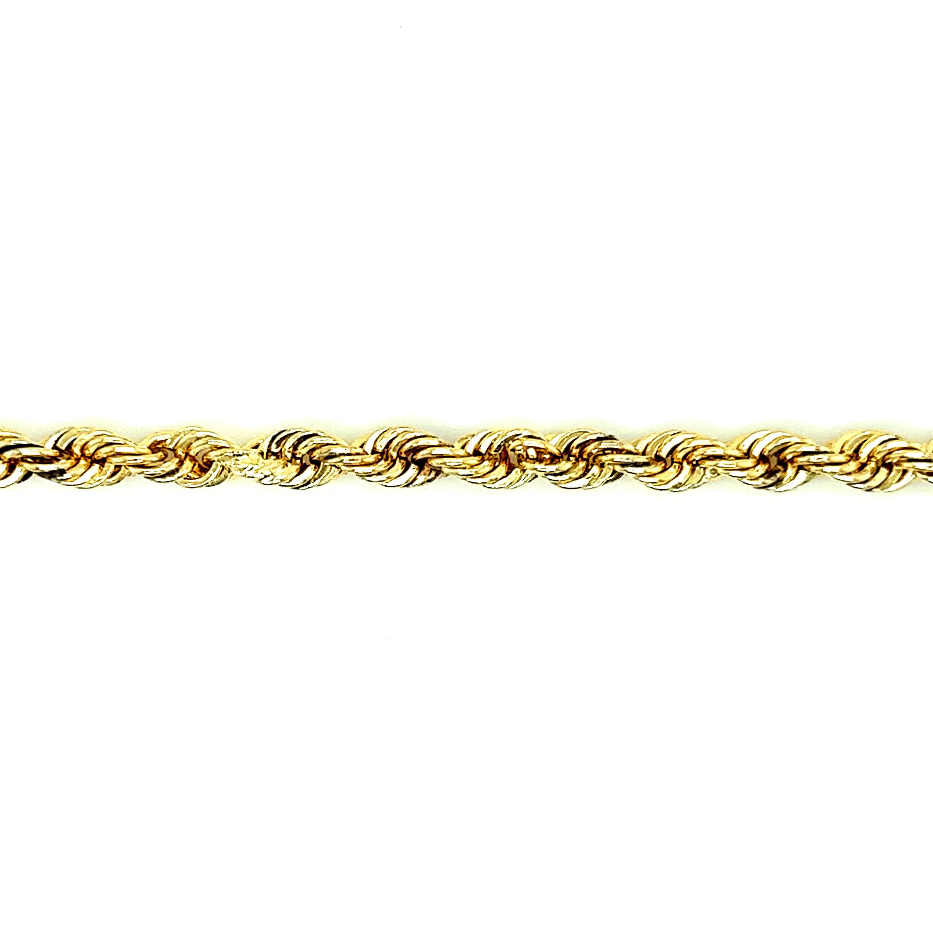 Rope Chain 4mm with 24in of Length in 14K Yellow Gold