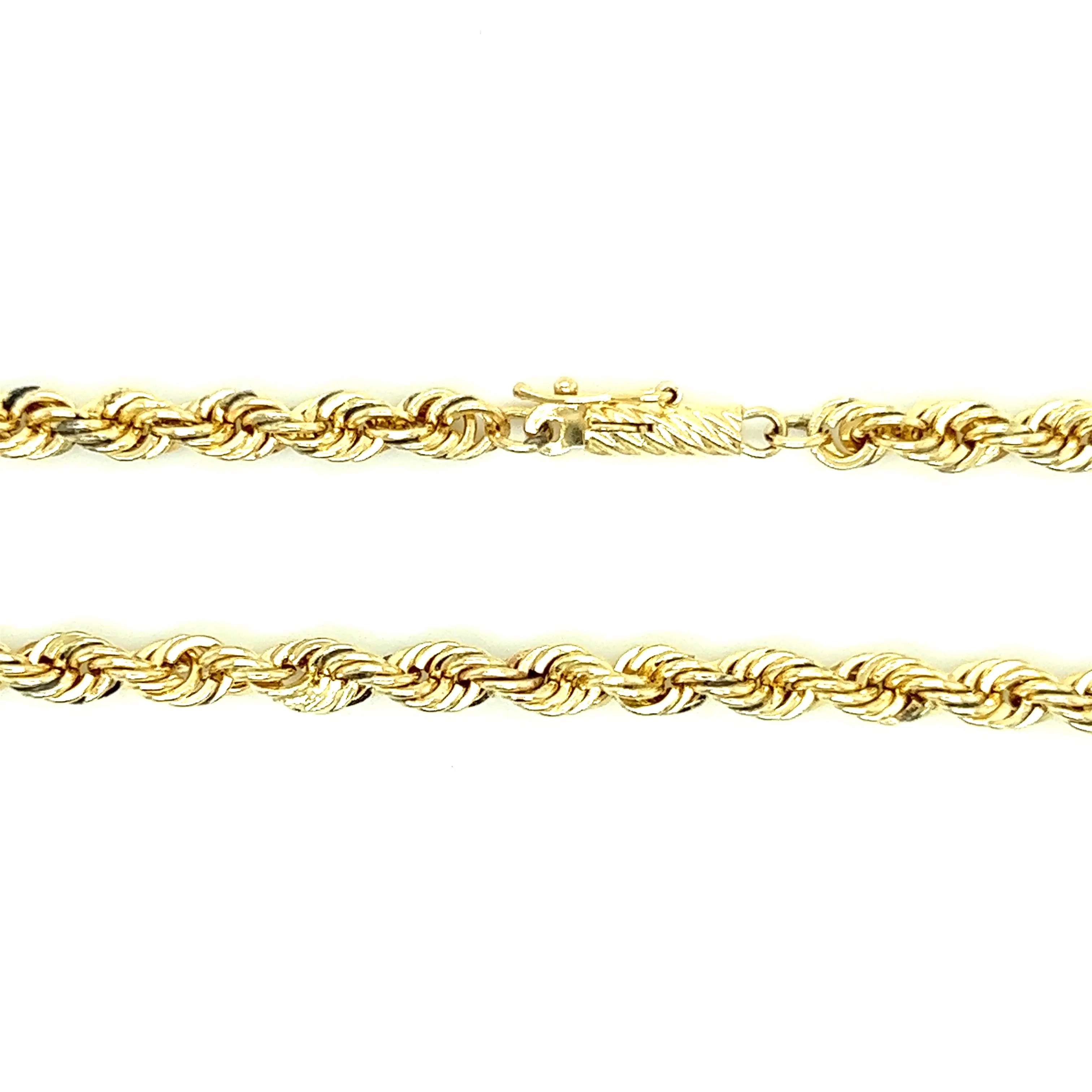 Rope Chain 4mm with 24in of Length in 14K Yellow Gold